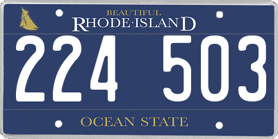 RI license plate 224503