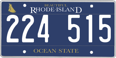RI license plate 224515