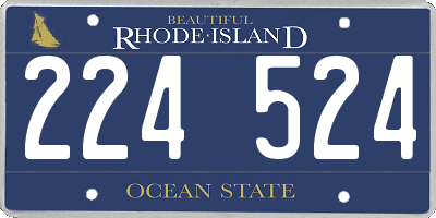 RI license plate 224524