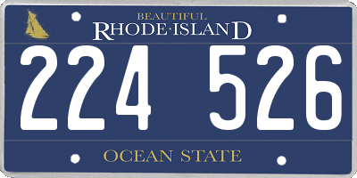 RI license plate 224526