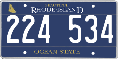 RI license plate 224534