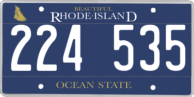 RI license plate 224535