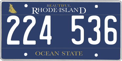 RI license plate 224536