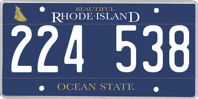 RI license plate 224538