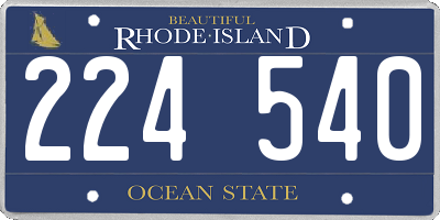RI license plate 224540