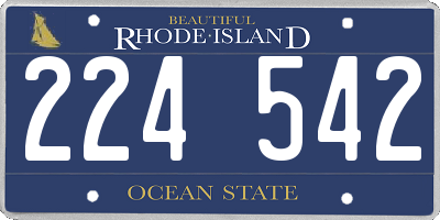 RI license plate 224542