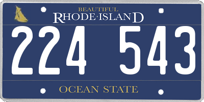 RI license plate 224543