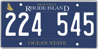 RI license plate 224545