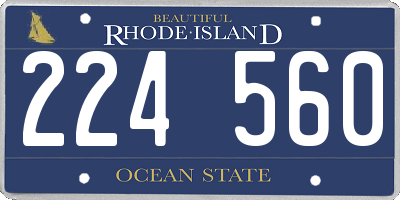 RI license plate 224560