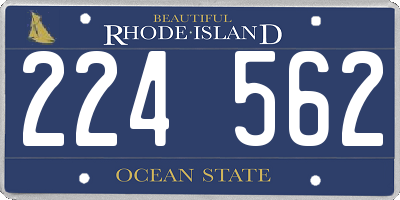 RI license plate 224562