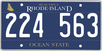 RI license plate 224563