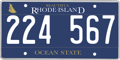 RI license plate 224567