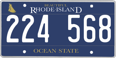 RI license plate 224568