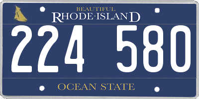 RI license plate 224580