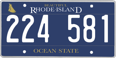 RI license plate 224581