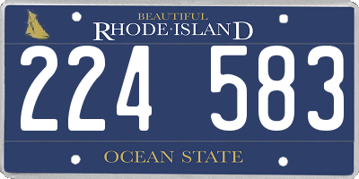 RI license plate 224583