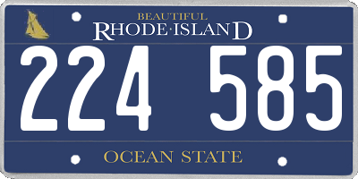 RI license plate 224585