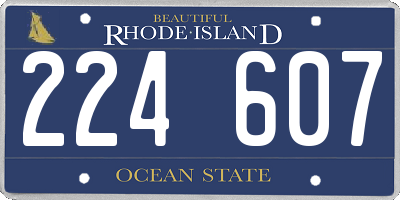 RI license plate 224607