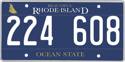 RI license plate 224608