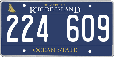 RI license plate 224609