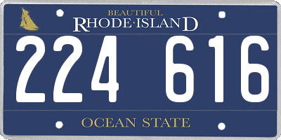 RI license plate 224616