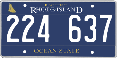 RI license plate 224637