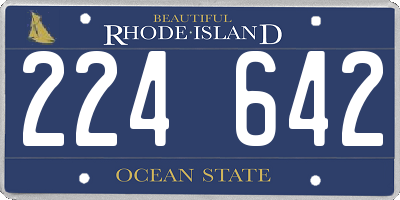 RI license plate 224642