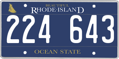 RI license plate 224643