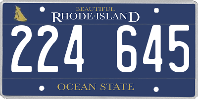 RI license plate 224645