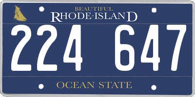 RI license plate 224647