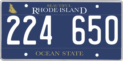 RI license plate 224650