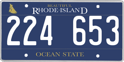 RI license plate 224653