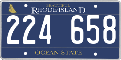 RI license plate 224658