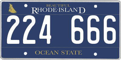 RI license plate 224666