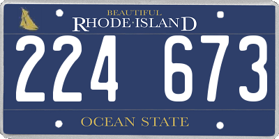RI license plate 224673
