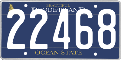RI license plate 22468