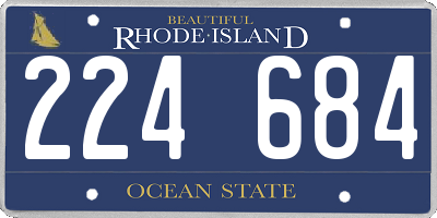 RI license plate 224684