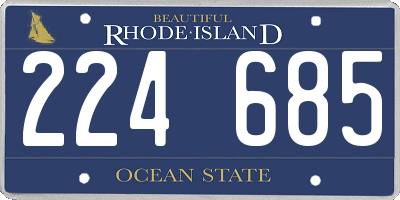RI license plate 224685