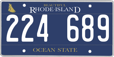 RI license plate 224689