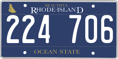 RI license plate 224706