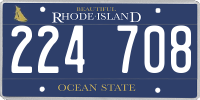 RI license plate 224708