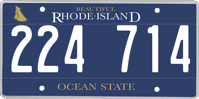 RI license plate 224714