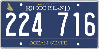 RI license plate 224716