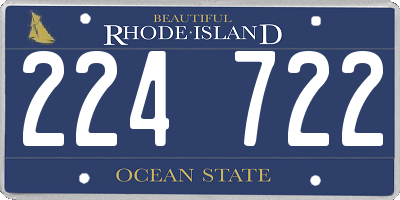 RI license plate 224722