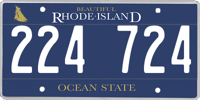 RI license plate 224724