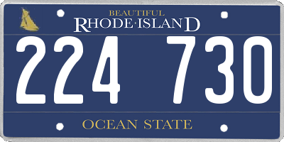 RI license plate 224730
