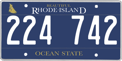 RI license plate 224742