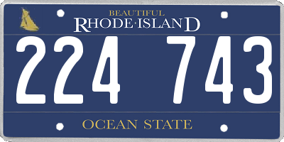 RI license plate 224743