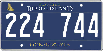 RI license plate 224744