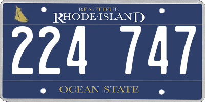 RI license plate 224747
